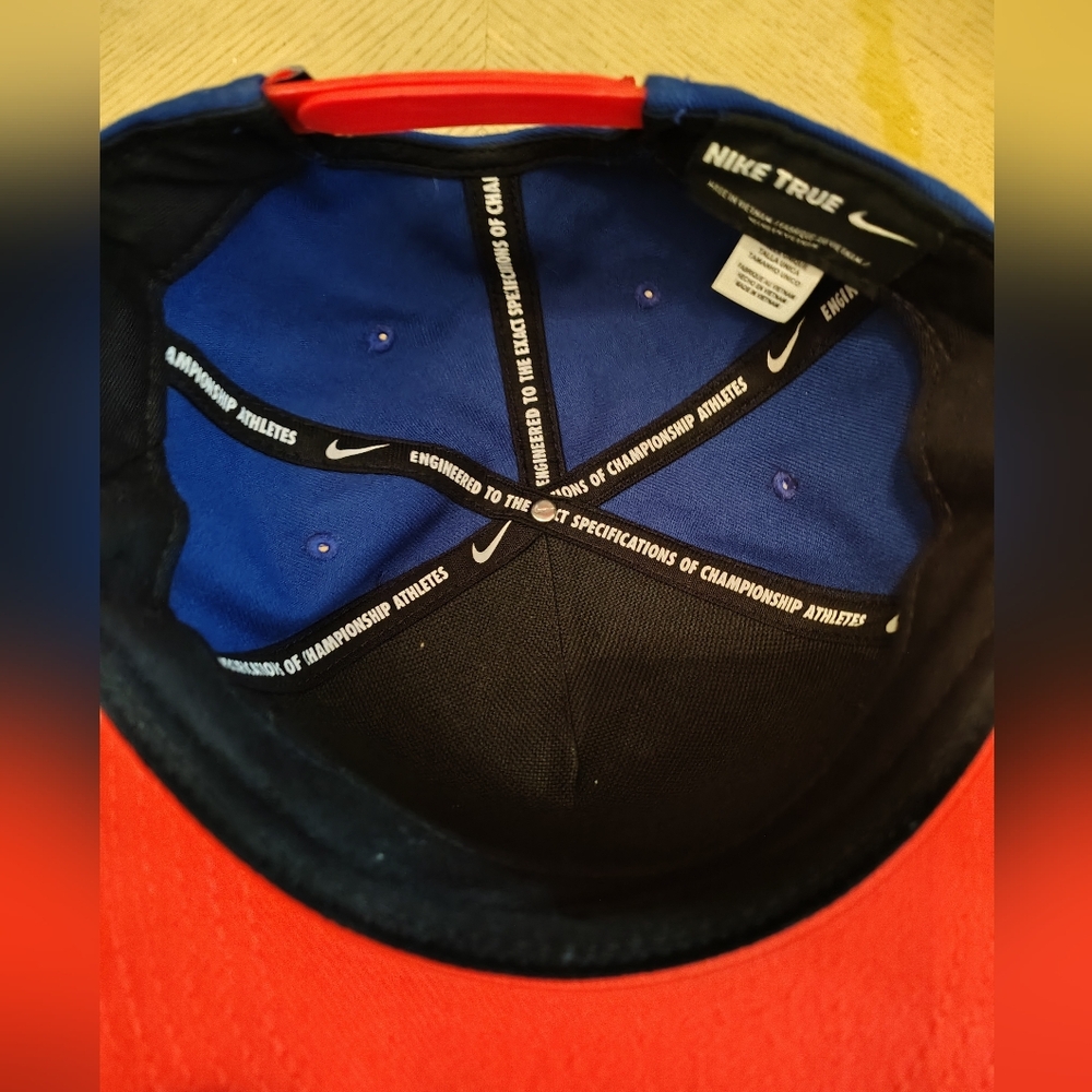 NIKE TRUE Large Logo Logic Snapback Cap Royal Blue & Neon Orange - Rare - Picture 7 of 7
